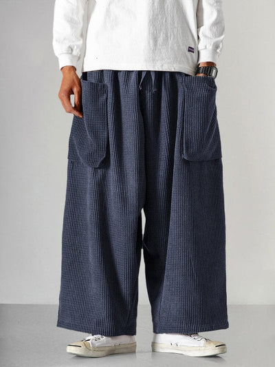 Casual Loose Corduroy Pants Pants coofandy Navy Blue M 