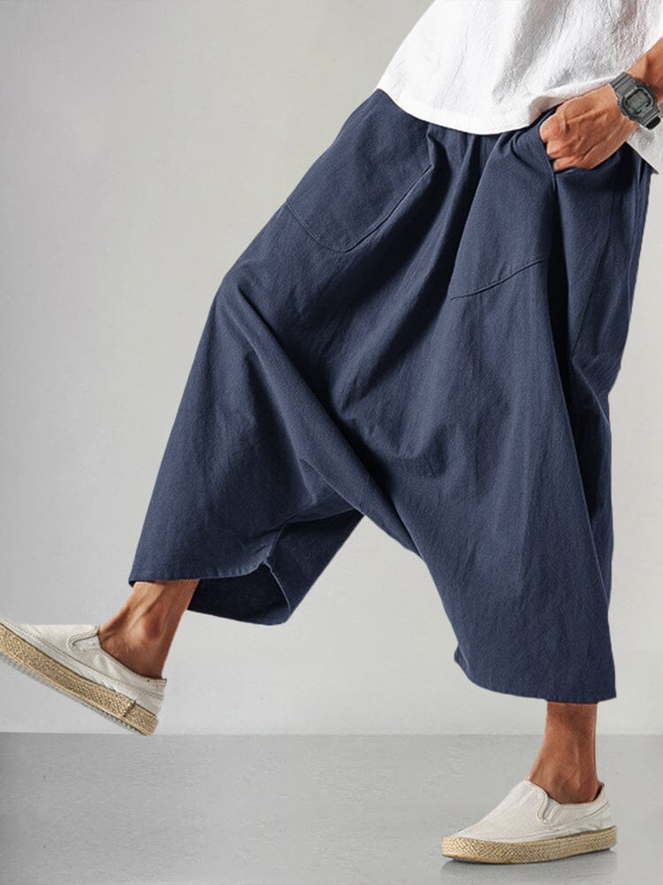 Cotton Linen Loose Harem Pants Pants coofandy 