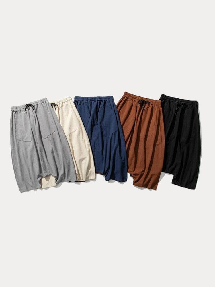 Cotton Linen Loose Harem Pants Pants coofandy 