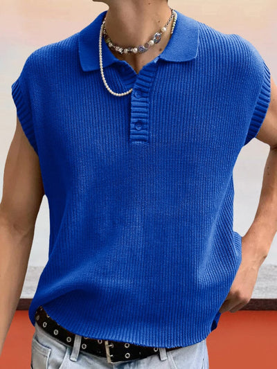 Casual Soft Knit Tank Top Shirts & Polos coofandystore Blue M 