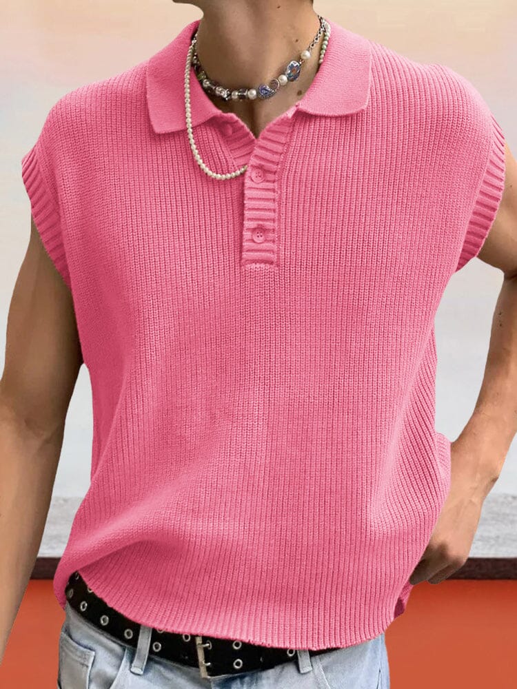 Casual Soft Knit Tank Top Shirts & Polos coofandystore Pink M 