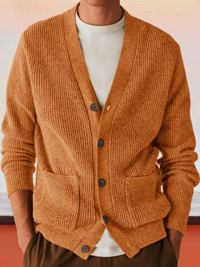 Casual Knitted Cardigan Sweater Sweaters coofandystore Brown S 