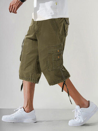 Stylish 100% Cotton Cargo Shorts Shorts coofandy Mid-Army Green S 