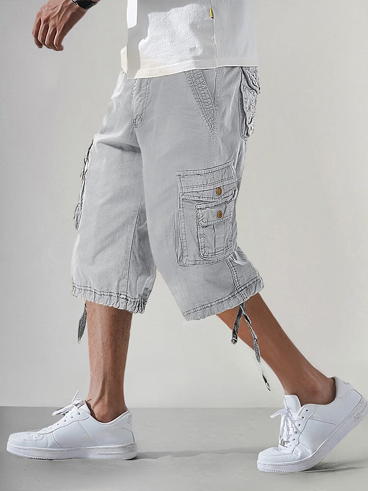 Stylish 100% Cotton Cargo Shorts Shorts coofandy Mid-Grey S 