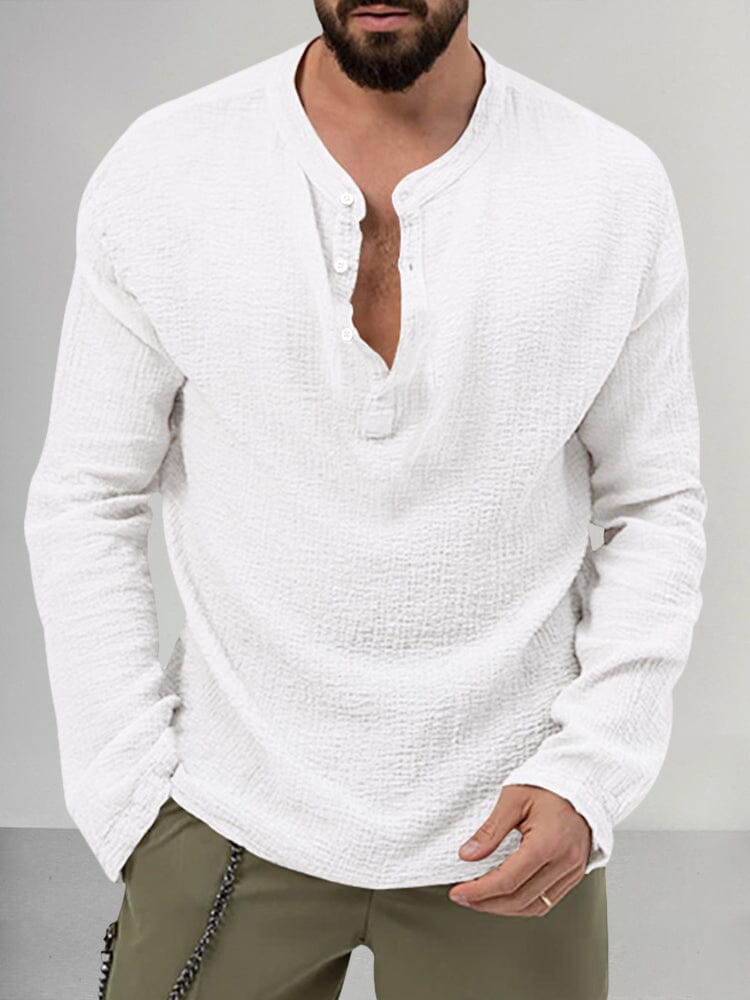 Casual Soft Textured Shirt Shirts coofandystore White S 