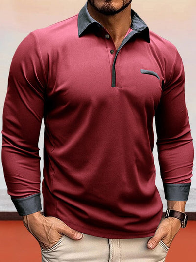 Cozy Breathable Polo Shirt Polos coofandystore Red M 