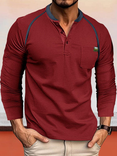 Classic Soft Henley Shirt Shirts coofandystore Red M 