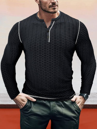 Breathable Plaid Texture Shirt Shirts coofandystore Black S 