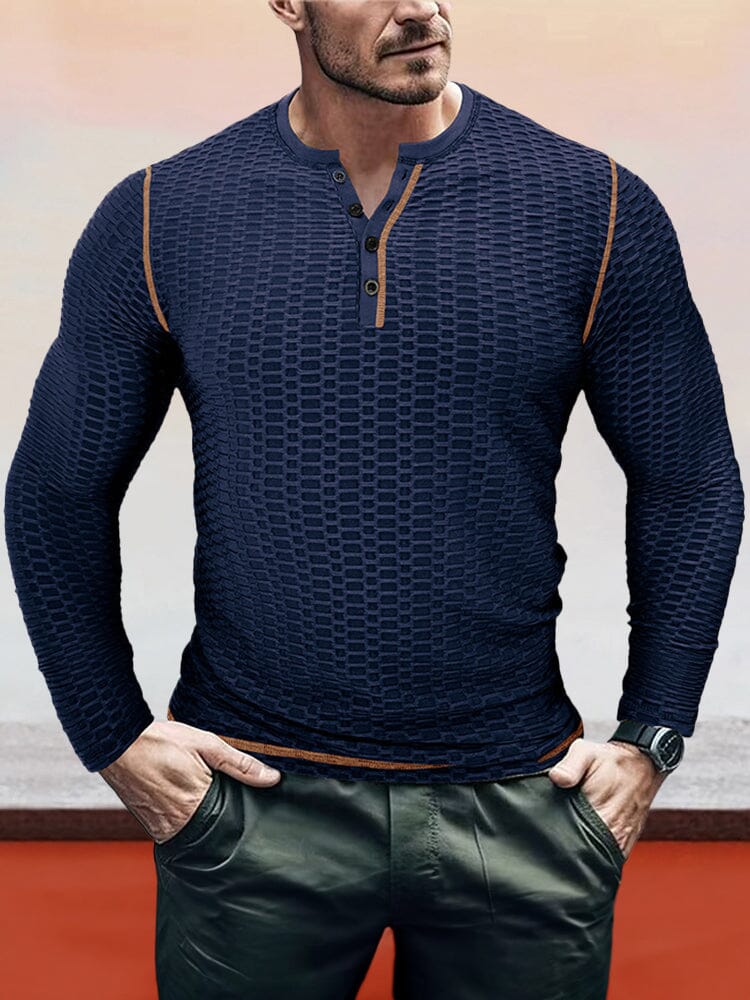 Breathable Plaid Texture Shirt Shirts coofandystore Dark Blue S 