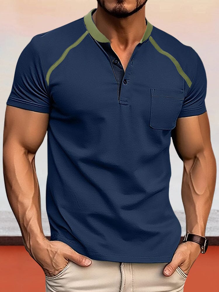 Casual Soft Henley Shirt T-shirt coofandy Royal Blue S 