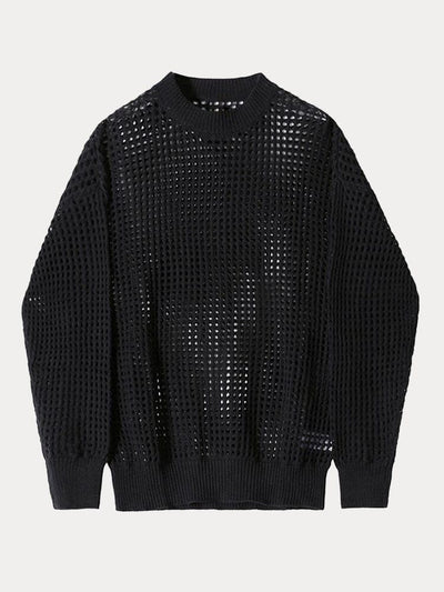 Stylish Mesh Hollow-Out Sweater Sweaters coofandy 