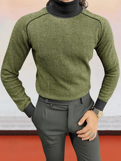 Casual Turtleneck Pullover Sweater Sweater coofandy Green M 