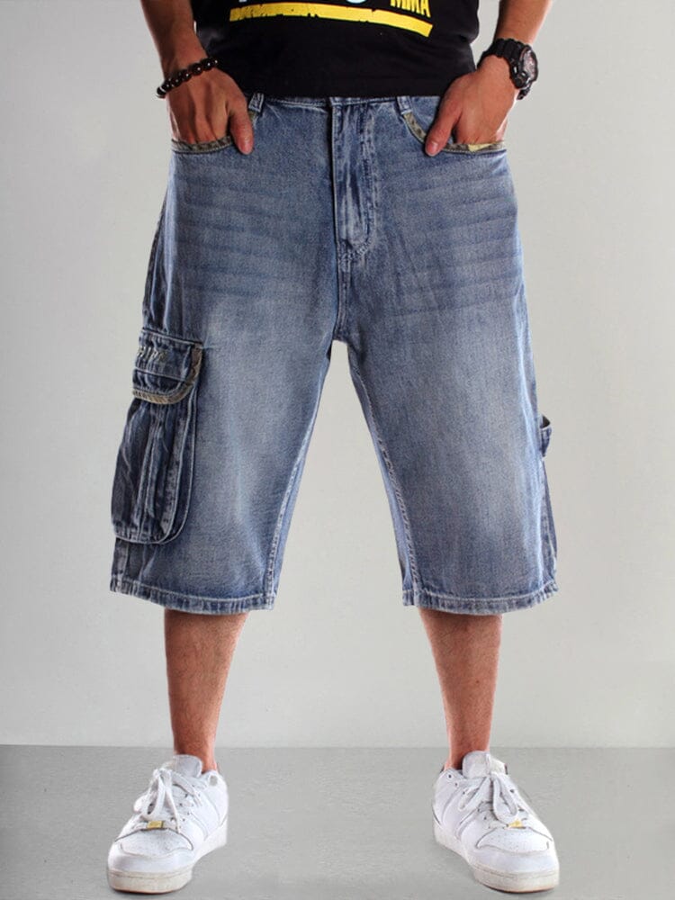 Multi Pockets Denim Shorts Shorts coofandystore 