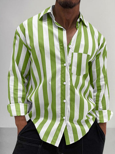 Premium Stretchy Stripe Shirt Shirts coofandy Green S 