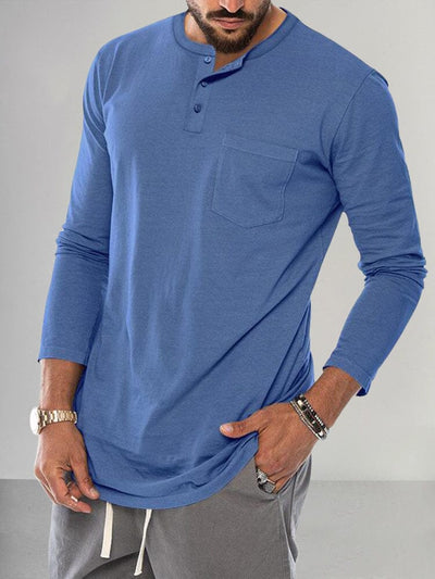 Premium Basic Henley Shirt T-shirt coofandy 