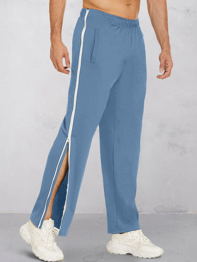 Cozy Dual Side Zippers Pants Pants coofandy Blue M 