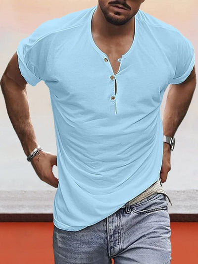 Casual Soft Solid T-shirt Shirts coofandystore Blue S 