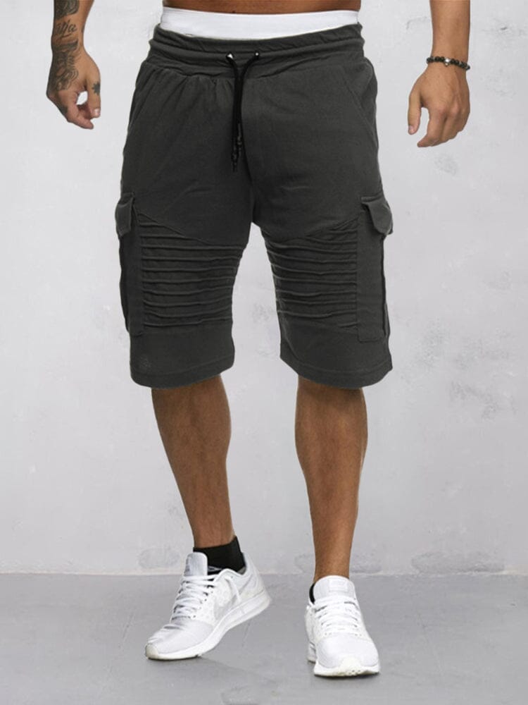 Casual Drawstring Cargo Shorts Shorts coofandy Dark Grey M 