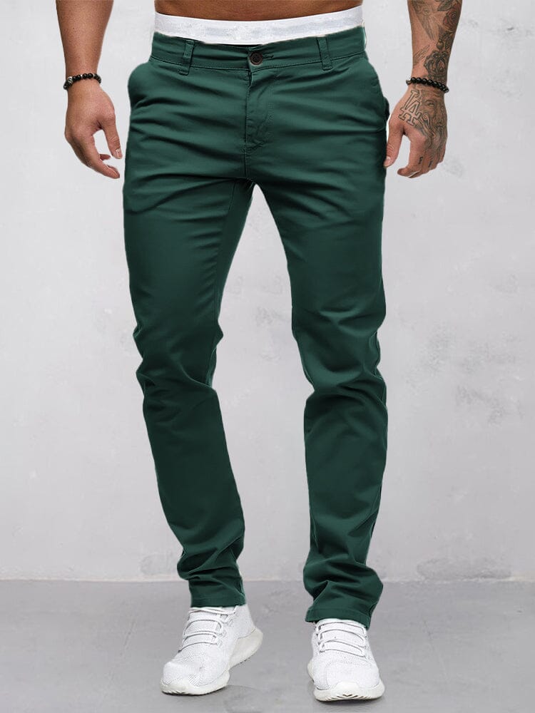 Casual Cozy Solid Pants Pants coofandy Green M 