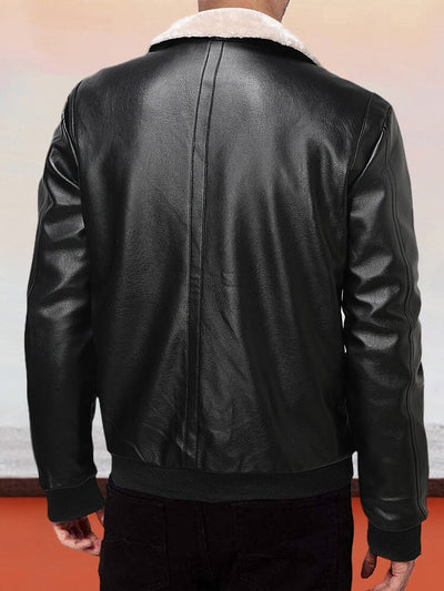 Soft Fleece Leather Jacket Jackets coofandy 