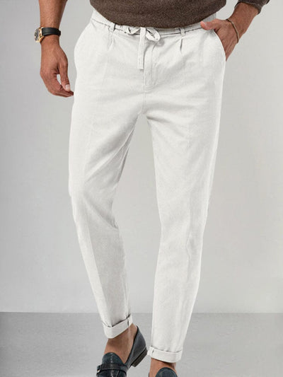 Casual Drawstring Straight Pants Pants coofandystore White S 