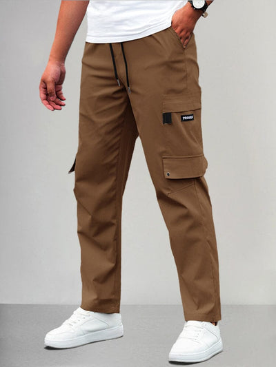 Casual Cozy Cargo Pants Pants coofandy Brown S 
