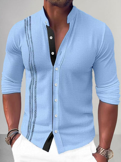Premium Cotton Linen Shirt Shirts coofandy Blue M 