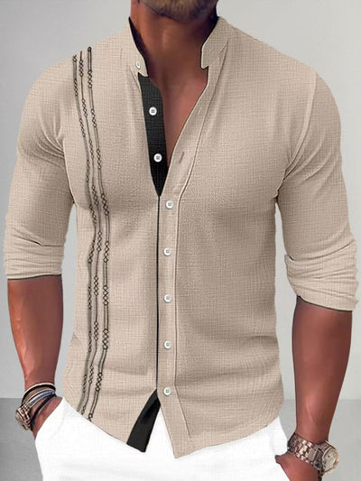 Premium Cotton Linen Shirt Shirts coofandy Khaki M 