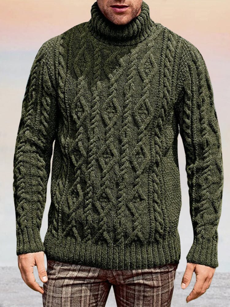 Stylish Soft Turtleneck Sweater Sweater coofandy Army Green S 