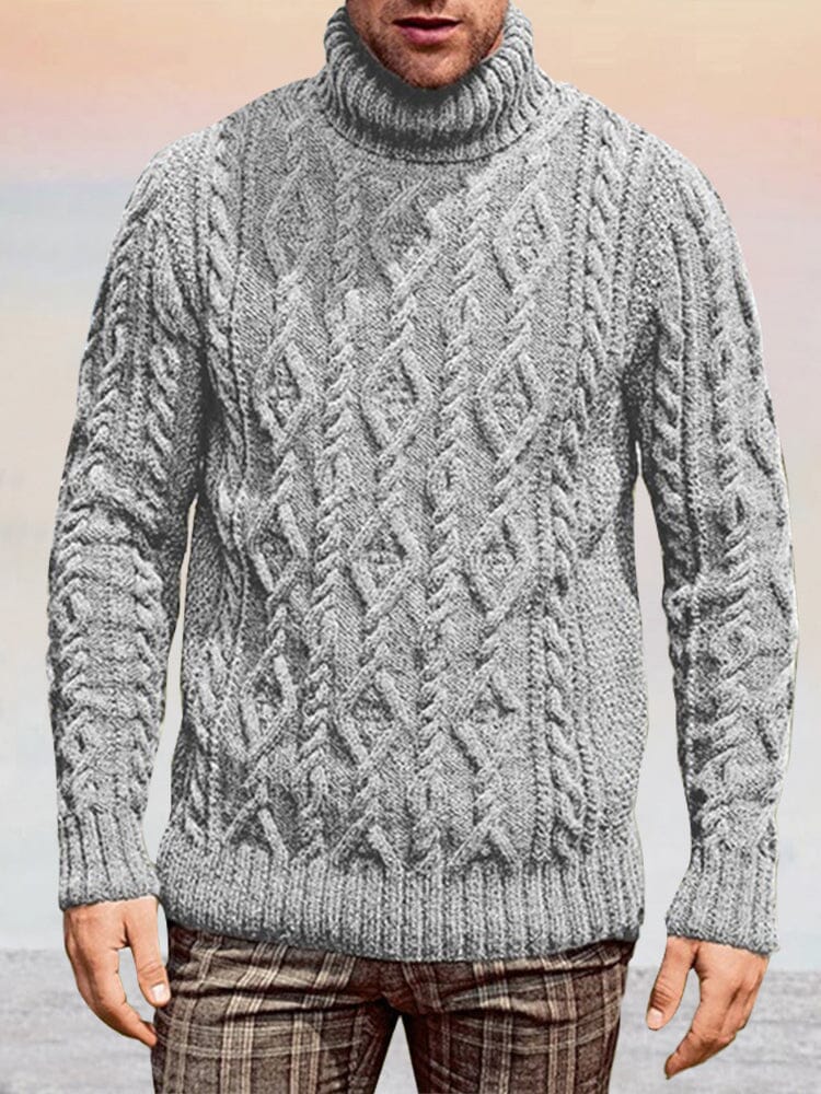 Stylish Soft Turtleneck Sweater Sweater coofandy Light Grey S 