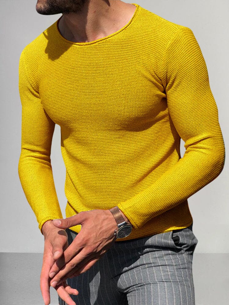 Stylish Lightweight Knit Top Sweater coofandy Yellow M 