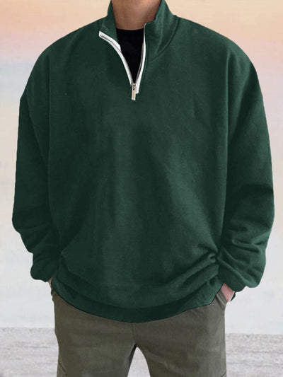 Casual Quarter Zip Sweatshirt Hoodies coofandy Dark Green M 