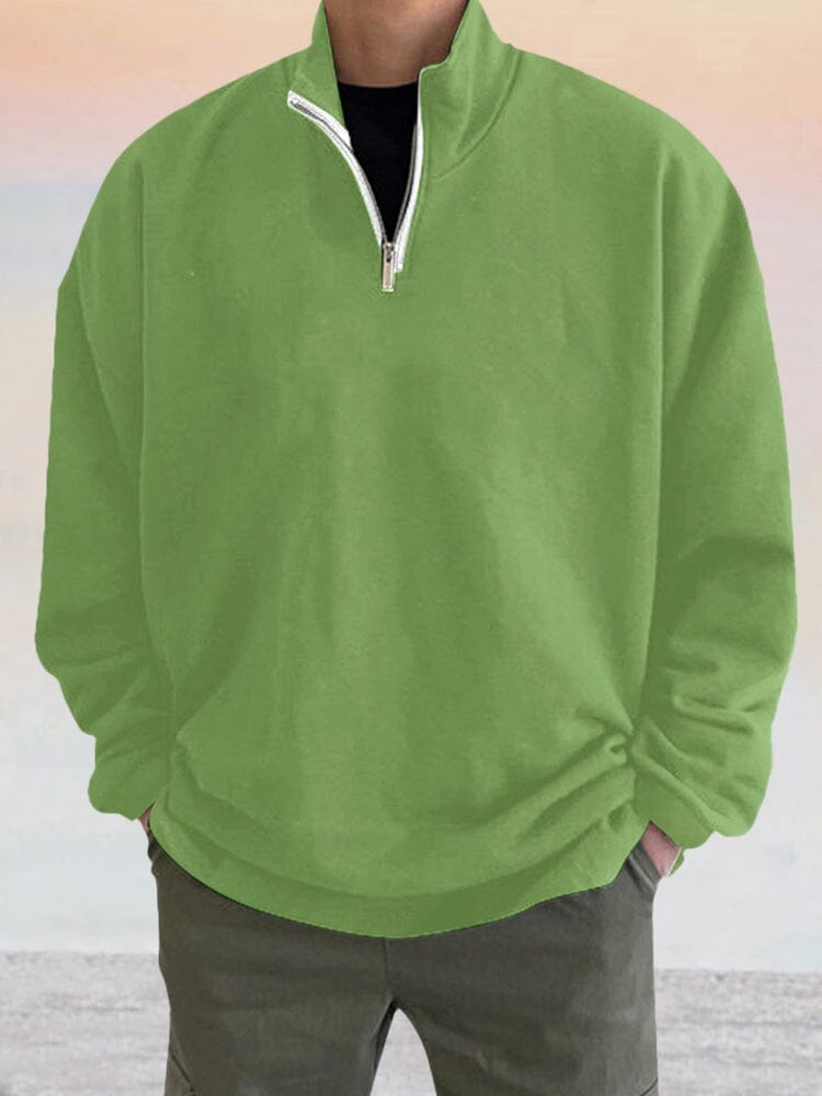 Casual Quarter Zip Sweatshirt Hoodies coofandy Green M 