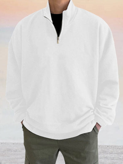 Casual Quarter Zip Sweatshirt Hoodies coofandy White M 
