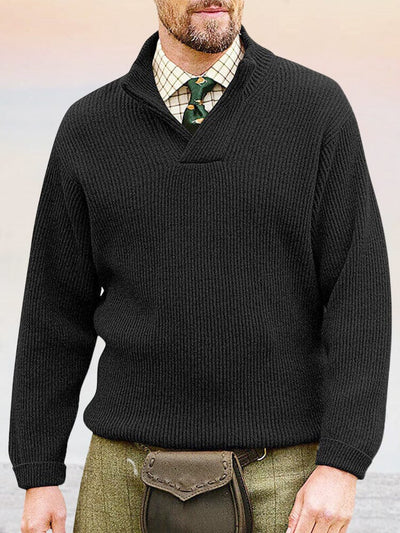 Versatile Solid Color Sweater Sweater coofandy Black M 