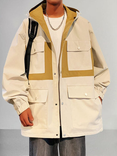 Relaxed Waterproof Hooded Jacket Jackets coofandy PAT13 M 