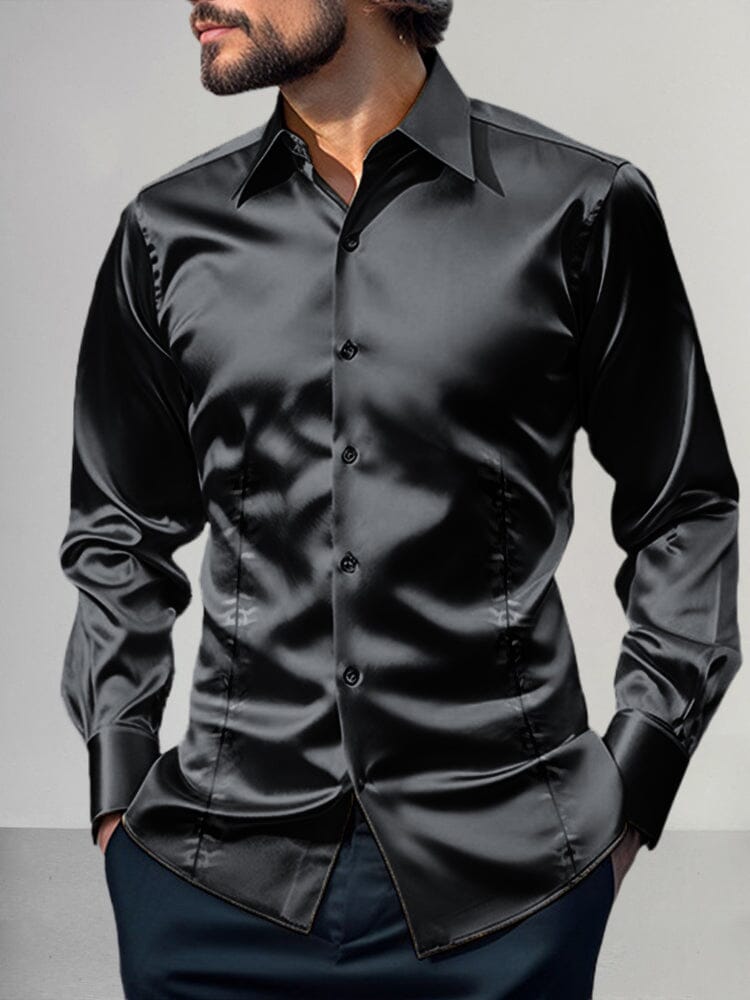 Shiny Satin Dress Shirt - Wrinkle-Free & Versatile – COOFANDY