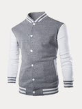 Casual Varsity Baseball Jacket Jackets coofandy 