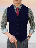 Classic Lapel Suit Vest Vest coofandy Navy Blue XS 
