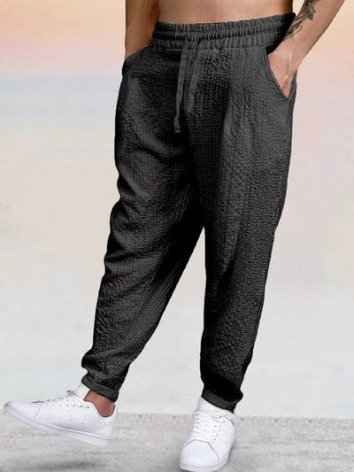 Casual Stretch Texture Pants Pants coofandy Black M 