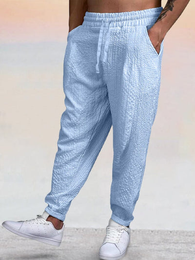 Casual Stretch Texture Pants Pants coofandy Blue M 