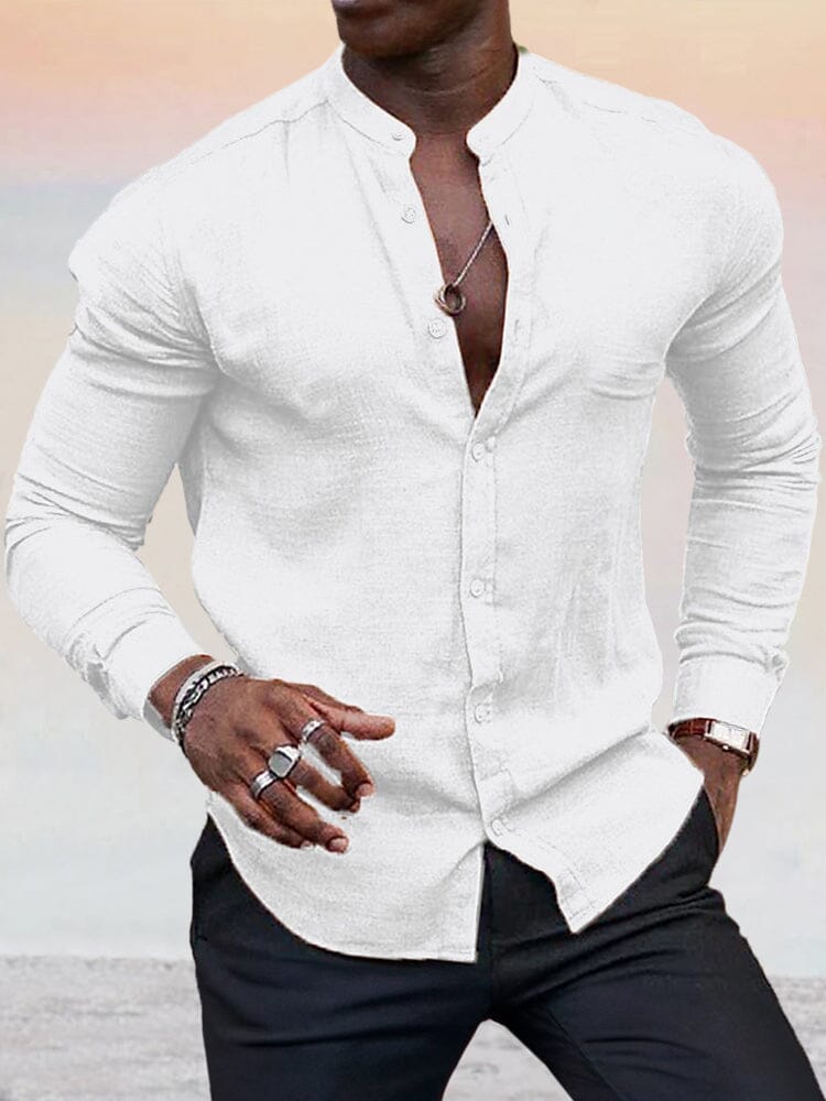 Cozy Cotton Linen Shirt Shirts coofandystore White S 