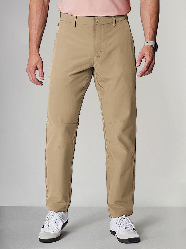 Basic Straight Suit Pants Pants coofandy Khaki S 