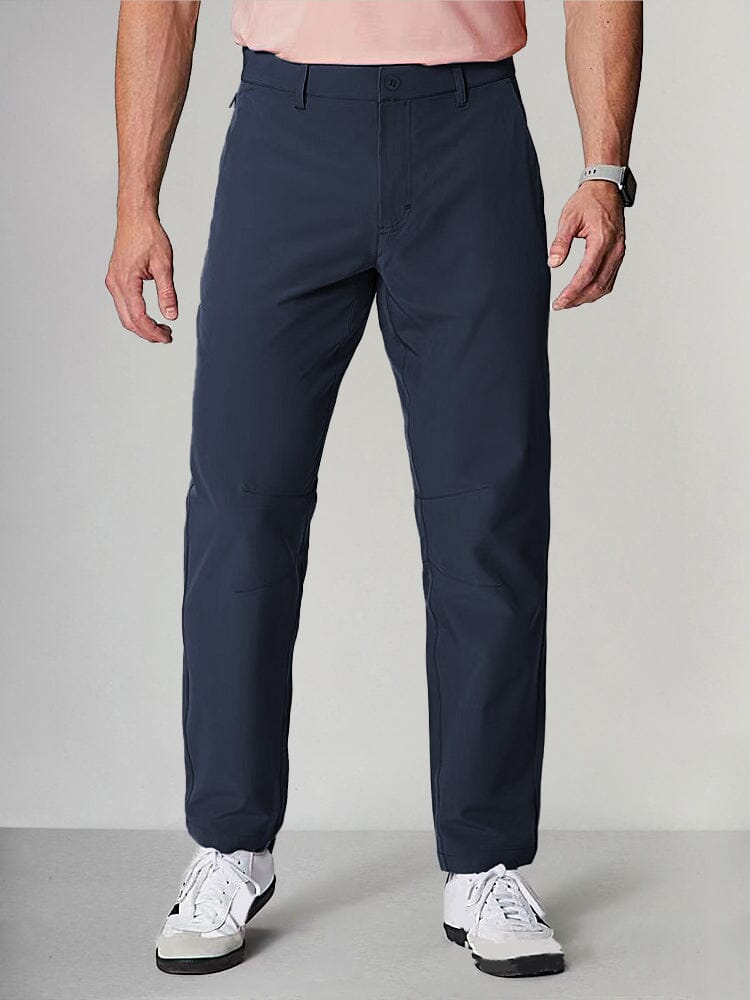 Basic Straight Suit Pants Pants coofandy Navy Blue S 