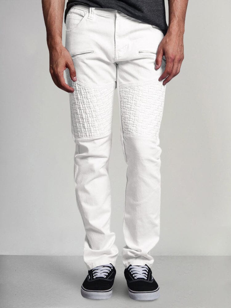 Stylish Splicing Cargo Pants Pants coofandy White M 