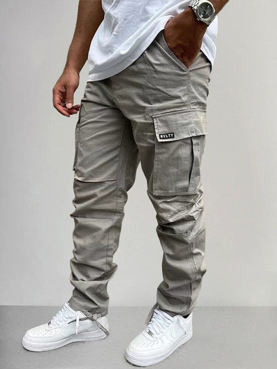 Casual Large Pockets Cargo Pants Pants coofandy Dark Grey M 