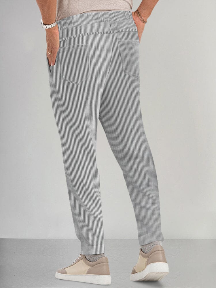 Stretchy Stripe Relax Pants Pants coofandy 