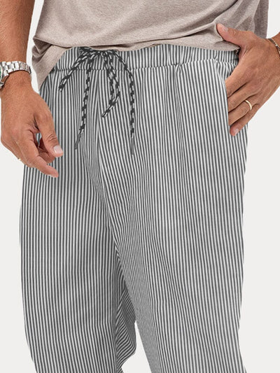 Stretchy Stripe Relax Pants Pants coofandy 