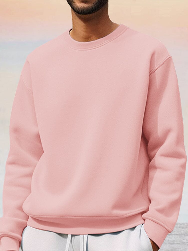 Classic Athleisure Solid Sweatshirt Hoodies coofandy Pink M 
