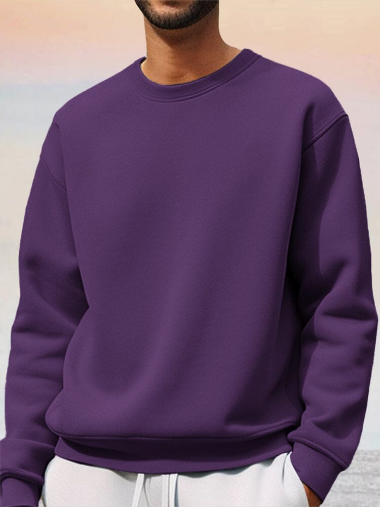 Classic Athleisure Solid Sweatshirt Hoodies coofandy Purple M 